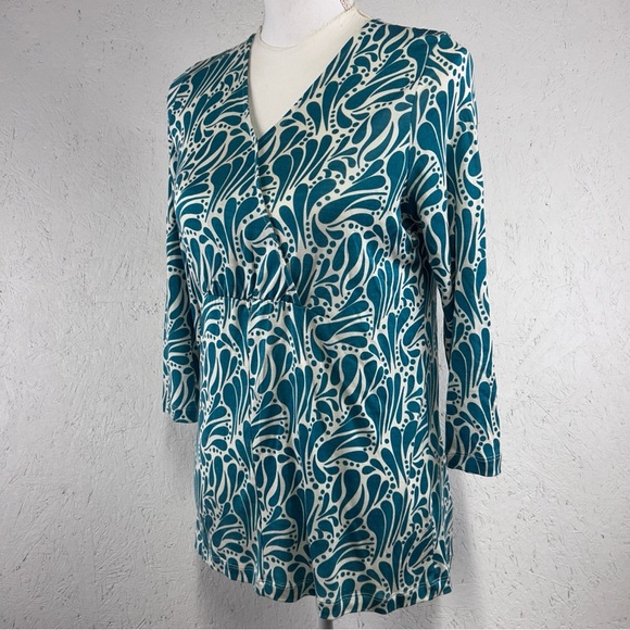 Winter Silks Top Womens Size M 60% Silk 40% Modal High Waisted 3/4 Sleeves Soft! - Picture 2 of 11